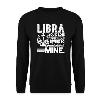 Libra Libra Trying To Understand Mine - Unisex Sweatshirt - black - Front - Alina (178cm) & Michal (187cm)