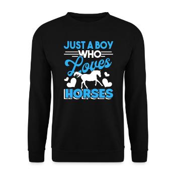 Horse Just a Boy Who Loves Horses - Unisex Sweatshirt - black - Front - Alina (178cm) & Michal (187cm)