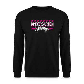 Kindergarten Teacher Kindergarten Strong - Unisex Sweatshirt - black - Front - Alina (178cm) & Michal (187cm)