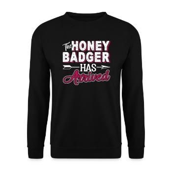 Honey Badger The Honey Badger Has Arrived - Unisex Sweatshirt - black - Front - Alina (178cm) & Michal (187cm)