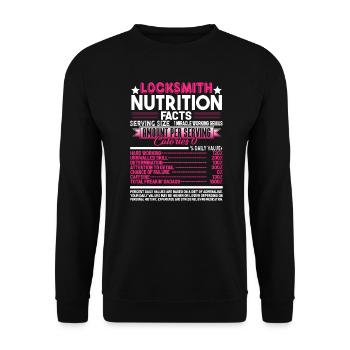 Locksmith Locksmith Nutrition Facts - Unisex Sweatshirt - black - Front - Alina (178cm) & Michal (187cm)