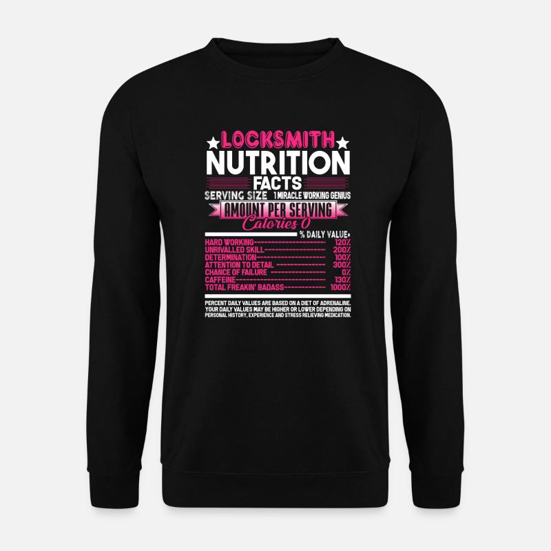 Locksmith Locksmith Nutrition Facts - Unisex Sweatshirt - black