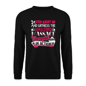 Massage Therapist Massage Therapist In Action - Unisex Sweatshirt - black - Front - Alina (178cm) & Michal (187cm)