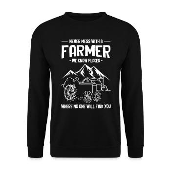 Farm Farmer Farming - Unisex Sweatshirt - black - Front - Alina (178cm) & Michal (187cm)