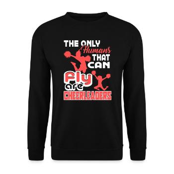Cheerleading Cheerleaders The Only Humans Can Fly - Unisex Sweatshirt - black - Front - Alina (178cm) & Michal (187cm)