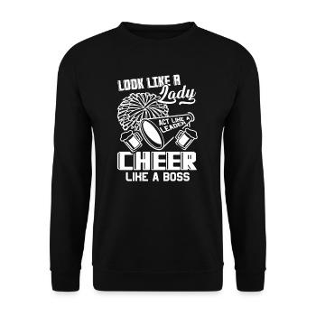 Cheerleading Act Like A Leader Cheer Like A - Unisex Sweatshirt - black - Front - Alina (178cm) & Michal (187cm)