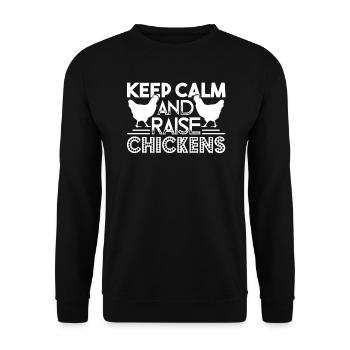 Chicken Keep Calm and Raise Chickens - Unisex Sweatshirt - black - Front - Alina (178cm) & Michal (187cm)