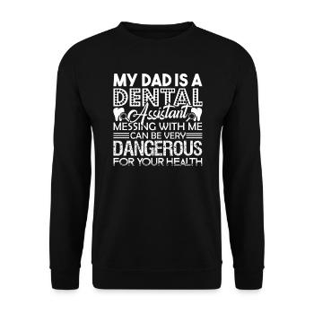 Dental Assistant My Dad Is A Dental Assistant - Unisex Sweatshirt - black - Front - Alina (178cm) & Michal (187cm)