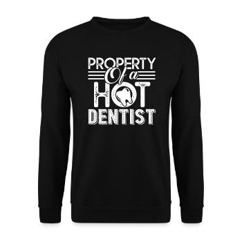 Dentist Property Of A Hot Dentist - Unisex Sweatshirt - black - Front - Alina (178cm) & Michal (187cm)