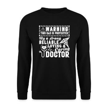 Doctor Protected By Loving And Caring Doctor - Unisex Sweatshirt - black - Front - Alina (178cm) & Michal (187cm)