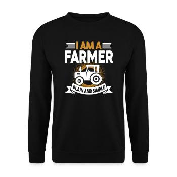 Farmer I Am A Farmer Plain And Simple - Unisex Sweatshirt - black - Front - Alina (178cm) & Michal (187cm)