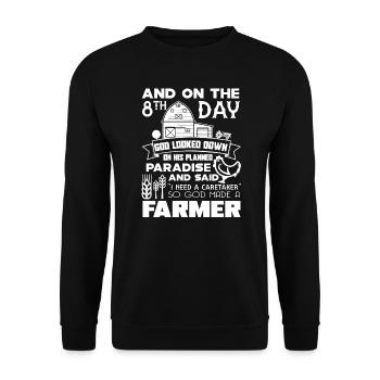 Farmer God Made A Farmer - Unisex Sweatshirt - black - Front - Alina (178cm) & Michal (187cm)