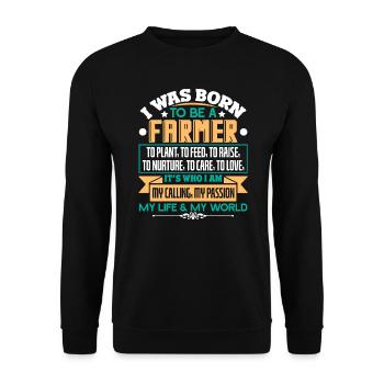 Farmer I Was Born To Be A Farmer - Unisex Sweatshirt - black - Front - Alina (178cm) & Michal (187cm)