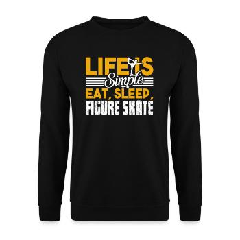 Figure Skating Eat Sleep Figure Skating - Unisex Sweatshirt - black - Front - Alina (178cm) & Michal (187cm)