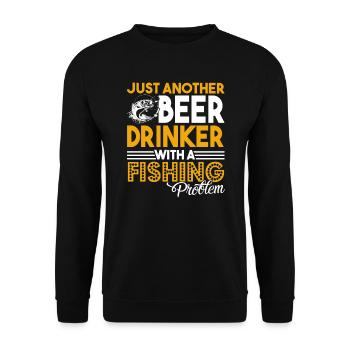 Fishing Beer Drinker With Fishing Problem - Unisex Sweatshirt - black - Front - Alina (178cm) & Michal (187cm)
