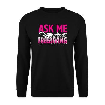 Freediving Ask Me About Freediving - Unisex Sweatshirt - black - Front - Alina (178cm) & Michal (187cm)