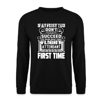 Flight Attendant Proud Flight Attendant - Unisex Sweatshirt - black - Front - Alina (178cm) & Michal (187cm)