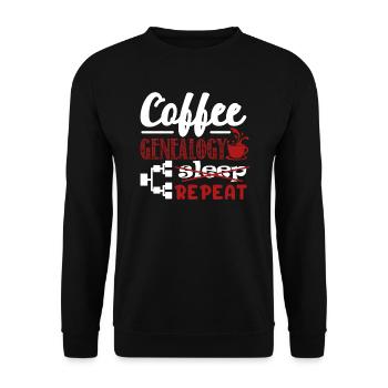 Genealogy Coffee Genealogy Repeat - Unisex Sweatshirt - black - Front - Alina (178cm) & Michal (187cm)