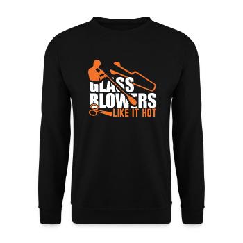 Glassblowing Glassblowers Like It Hot - Unisex Sweatshirt - black - Front - Alina (178cm) & Michal (187cm)