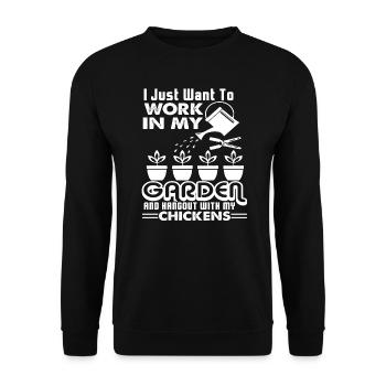 Gardening I Just Want To Work In My Garden - Unisex Sweatshirt - black - Front - Alina (178cm) & Michal (187cm)