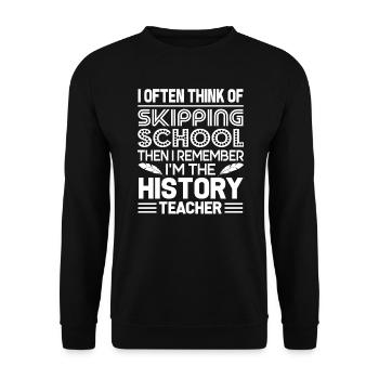 History Teacher I'm The History Teacher - Unisex Sweatshirt - black - Front - Alina (178cm) & Michal (187cm)