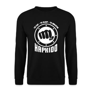 Hapkido Eat Sleep Hapkido - Unisex Sweatshirt - black - Front - Alina (178cm) & Michal (187cm)