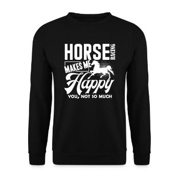 Horse Racing Horse Racing Makes Me Happy - Unisex Sweatshirt - black - Front - Alina (178cm) & Michal (187cm)