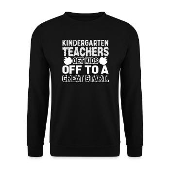Kindergarten Teachers Get Kids Off To Great Start - Unisex Sweatshirt - black - Front - Alina (178cm) & Michal (187cm)