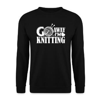 Knitting Go Away I'm Knitting - Unisex Sweatshirt - black - Front - Alina (178cm) & Michal (187cm)
