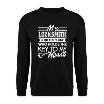 Locksmith My Locksmith Holds The Key To My Heart - Unisex Sweatshirt - black - Front - Alina (178cm) & Michal (187cm)