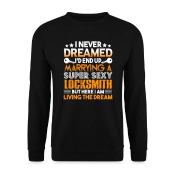 Locksmith Marrying A Super Sexy Locksmith - Unisex Sweatshirt - black - Front - Alina (178cm) & Michal (187cm)