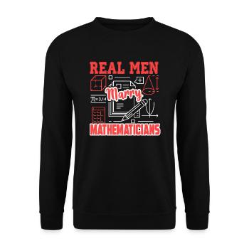 Mathematician Real Men Marry Mathematicians - Unisex Sweatshirt - black - Front - Alina (178cm) & Michal (187cm)