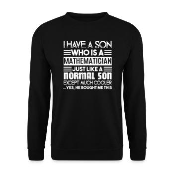 Mathematician My Son Is A Mathematician - Unisex Sweatshirt - black - Front - Alina (178cm) & Michal (187cm)