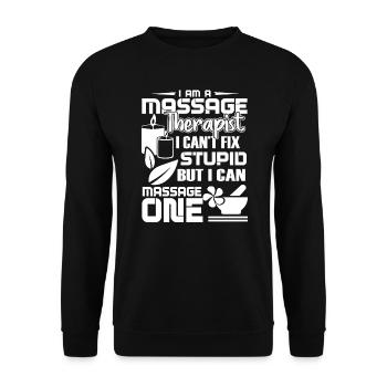 Massage Therapist I Can Massage One - Unisex Sweatshirt - black - Front - Alina (178cm) & Michal (187cm)