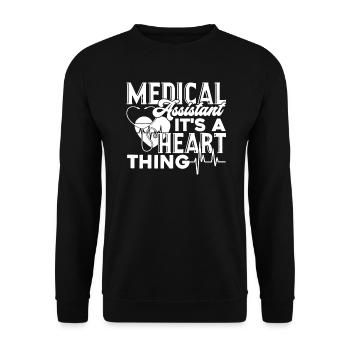 Medical Assistant It's A Heart Thing - Unisex Sweatshirt - black - Front - Alina (178cm) & Michal (187cm)
