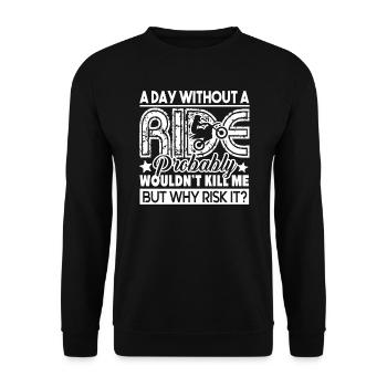 Motorcycle A Day With A Ride Motorcycle - Unisex Sweatshirt - black - Front - Alina (178cm) & Michal (187cm)