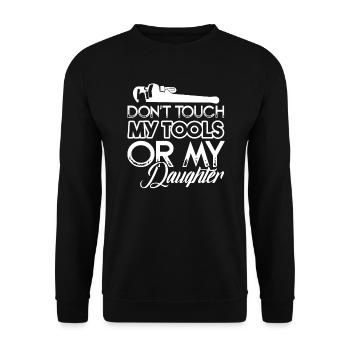 Mechanic Mechanic Don't Touch My Tools - Unisex Sweatshirt - black - Front - Alina (178cm) & Michal (187cm)