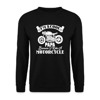 Motorcycle Cool Motorcycles Papa - Unisex Sweatshirt - black - Front - Alina (178cm) & Michal (187cm)
