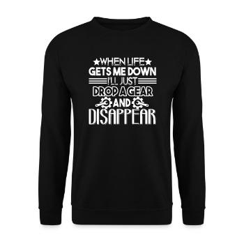 Mechanic Mechanic Drop A Gear And Disappear - Unisex Sweatshirt - black - Front - Alina (178cm) & Michal (187cm)