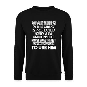 Nurse Anesthetist Protected By Nurse Anesthetist - Unisex Sweatshirt - black - Front - Alina (178cm) & Michal (187cm)