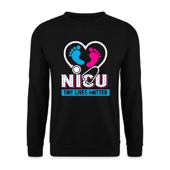 Nicu Nurse Nicu Nurse Tiny Lives Matter - Unisex Sweatshirt - black - Front - Alina (178cm) & Michal (187cm)