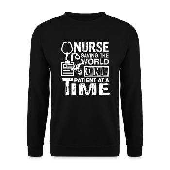 Nurse Nurse Saving The World - Unisex Sweatshirt - black - Front - Alina (178cm) & Michal (187cm)