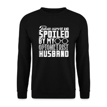 Optometrist Spoiled By Optometrist Husband - Unisex Sweatshirt - black - Front - Alina (178cm) & Michal (187cm)
