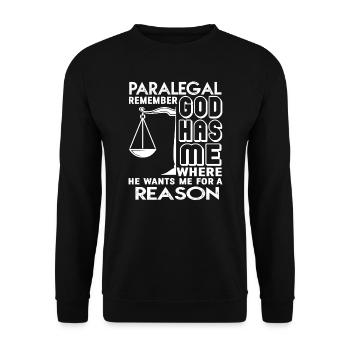 Paralegal Remember God Has Me - Unisex Sweatshirt - black - Front - Alina (178cm) & Michal (187cm)