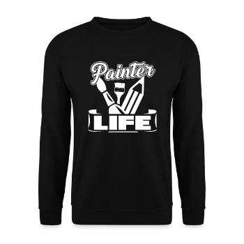 Painter Painter Life - Unisex Sweatshirt - black - Front - Alina (178cm) & Michal (187cm)