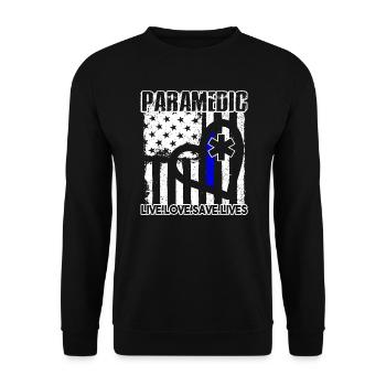 Paramedic Paramedic Live Love Save Lives - Unisex Sweatshirt - black - Front - Alina (178cm) & Michal (187cm)