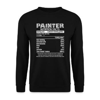 Painter Painter Nutrition Facts - Unisex Sweatshirt - black - Front - Alina (178cm) & Michal (187cm)