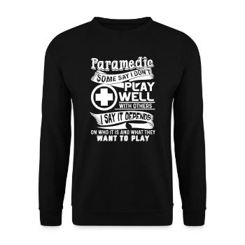 Paramedic Paramedic Play Well - Unisex Sweatshirt - black - Front - Alina (178cm) & Michal (187cm)