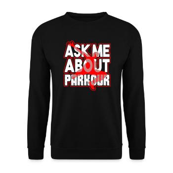 Parkour Ask Me About Parkour - Unisex Sweatshirt - black - Front - Alina (178cm) & Michal (187cm)