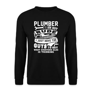 Plumber Plumber I Am Not Rude - Unisex Sweatshirt - black - Front - Alina (178cm) & Michal (187cm)
